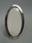 Lovely American Art Nouveau Sterling Silver Oval Picture Frame
