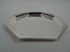 Antique American Edwardian Classical Sterling Silver Octagonal Tray