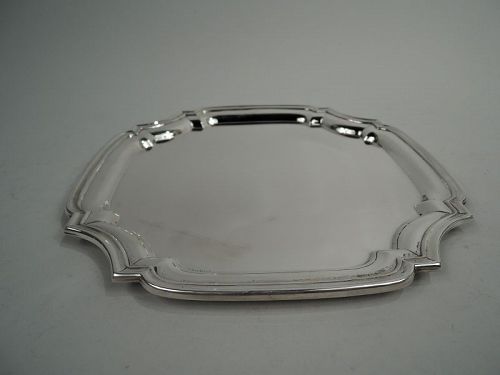 Traditional American Georgian Sterling Silver Square Cartouche Tray