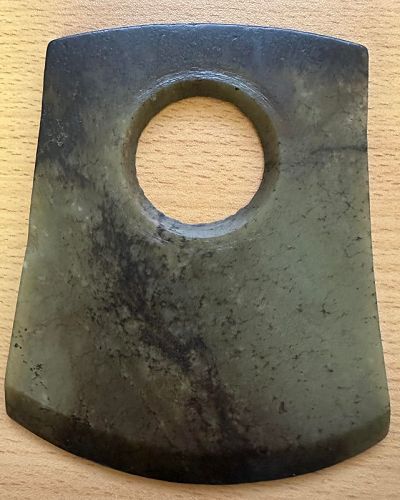 AUTHENTIC ARCHAIC CHINESE NEPHRITE JADE AXE - YUE