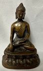 18/19C SEALED AND CONSECRATED TIBETAN CAST BRONZE BUDDHA