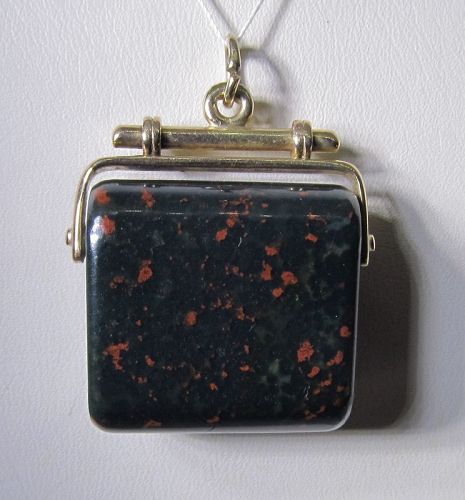 Bloodstone and Gold Fob / Pendant