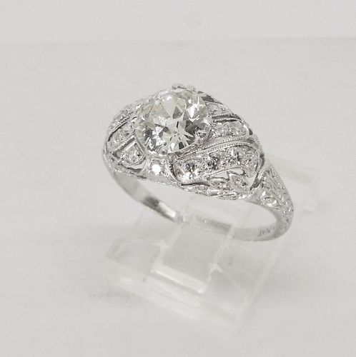 Engagement Ring Antique Diamond Platinum