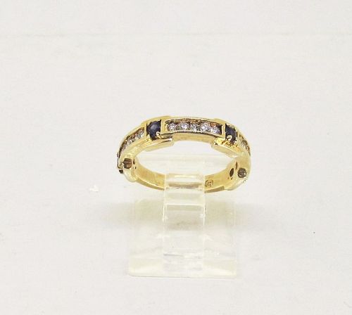 Diamond and Sapphire Band 14Kt Gold