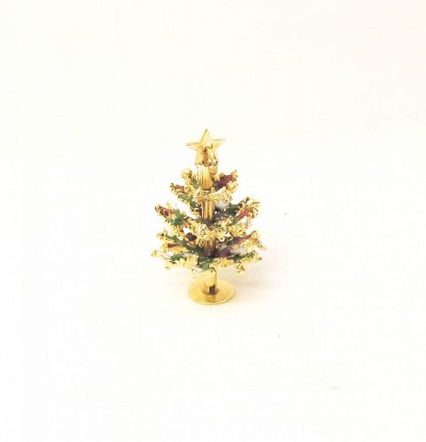 Enameled Christmas Tree Pendant/Charm 14Kt Gold