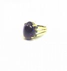 Retro Amethyst Ring with Diamonds 14Kt Gold