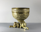 A Very Fine Indian or S.E. Asian Offering bowl on Stand, 19/20C
