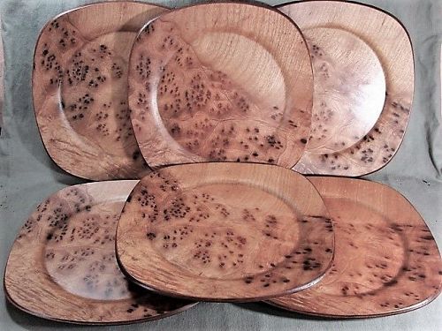 11 Dansk Laminated Wood Chargers, Exotic Wood, Mid Century Modern