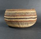 Hupa Basketry Hat, Banded Design, Fine Quality