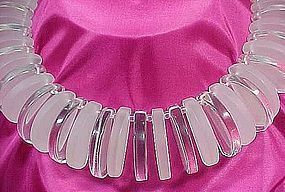 Sobral Clear Resin Half Moon Necklace - Never Worn!
