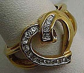 Nice Rhinestone Heart Ring