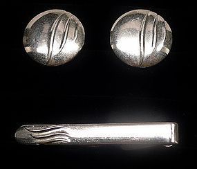 1950s Swank Tie Clip and Cuff Links