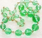 Beautiful Faceted Green Glass Bead Necklace