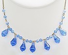 Delicate Art Deco Blue Glass Necklace