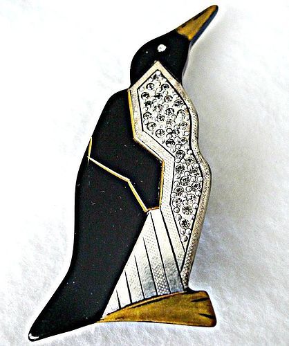 August Bonaz Art Deco Penguin Pin - Book Piece