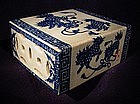 19th Cent Blue and White Porcelain Incense Stand