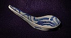 19th Cent Blue and White Porcelain Spoon