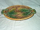 Majolica Platter; Banana Leaf Pattern