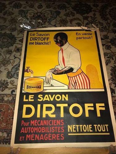 Super Rare 1930's French Dirtoff Soap Gas/Oil Advertising Poster