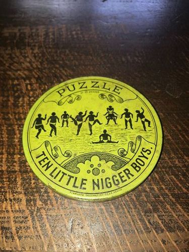 Ten Little Ni**er Boys Tin Puzzle Game from 1893