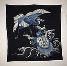 Edo Indigo dye cotton tsutsugaki textile