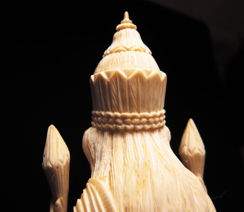 Ivory Sculpture, Deity and Elephant