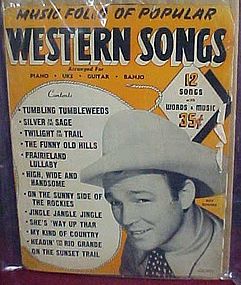Music Folio of Popular Western songs Roy Rogers cover