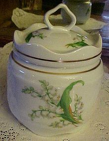 LEC LeClair Limoges lily of the valley covered jar