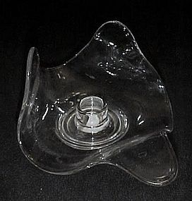 New Martinsville Epic crystal crimped candlestick #1198