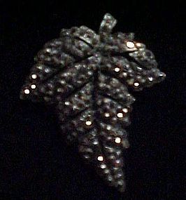 Beautiful Weiss Marcasite leaf pin