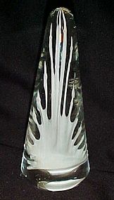 Costa Boda art glass cone shape paperweight