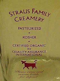 Straus Family Creamery 1/2 gallon milk bottle