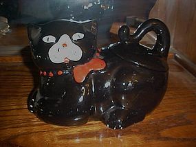 Old Vintage black cat cookie jar