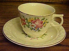 Taylor Smith Taylor petit point bouquet cup and saucer