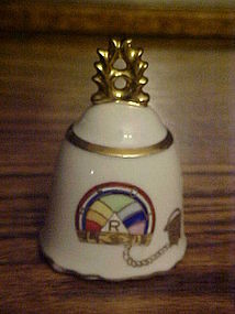 Cherryco Chubu Rebekah lodge fraternal porcelain bell