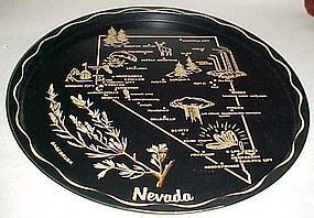 Black metal Nevada souvenir plate tray