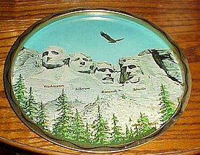 Vintage Mt Rushmore metal souvenir tray South Dakota