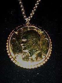 1974 Gold plated Eisenhower Dollar pendant