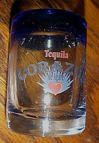 Corazon Tequila hand blown shot glass set of 4 Mexico