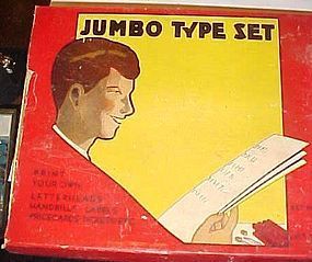 Vintage 1930s Jumbo Type Set in original game box