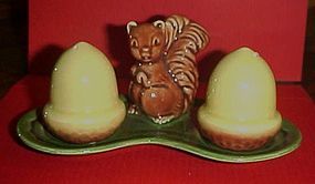 Vintage squirrel and acorn salt and pepper shakers