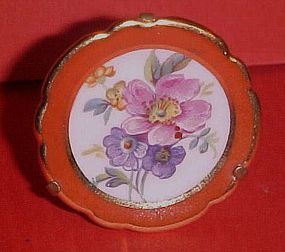 Miniature Limoges France 1.75"  floral plate w/stand