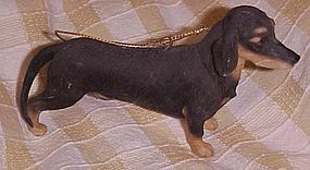 Realistic Black & tan Male Dachshund dog ornament