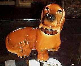 Large vintage ceramic red daucshund dog figurine 7 3/4"