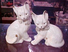 Pair of ivory and gold cats Lenox look by Formalities