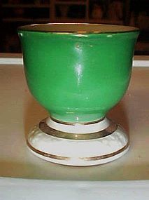 Vintage Winterling Bavaria green egg cup gold trim