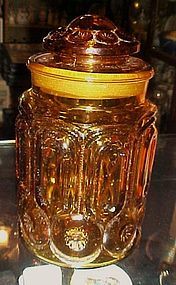 Amber Moon & Star 9 1/2"  apothecary glass canister