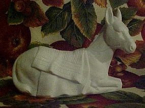 Vintage Avon white bisque porcelain nativity donkey