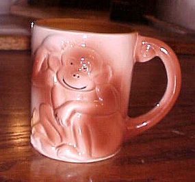 Vintage Childrens ceramic monkey cup