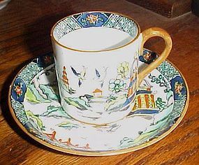 Crown Staffordshire Chinese Willow demitasse cup and saucer set 5356